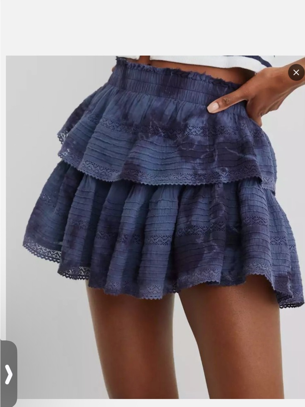 Tiered Navy Ruffle Women’s Shorts